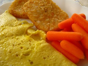 Cheese Omelet and Hash Browns